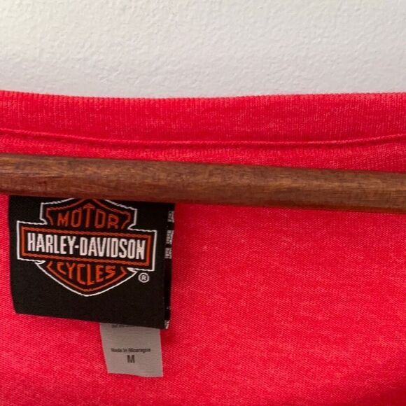 Harley Davidson Red Long Sleeve Tee Medium New Hampshire, Laconia, Bike Week - Picture 7 of 12